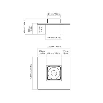 Vertigo 40L Fire Table Line Drawing