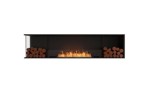 Flex 86LC.BX2 Left Corner - Ethanol / Black / Installed view - Logs not included by EcoSmart Fire