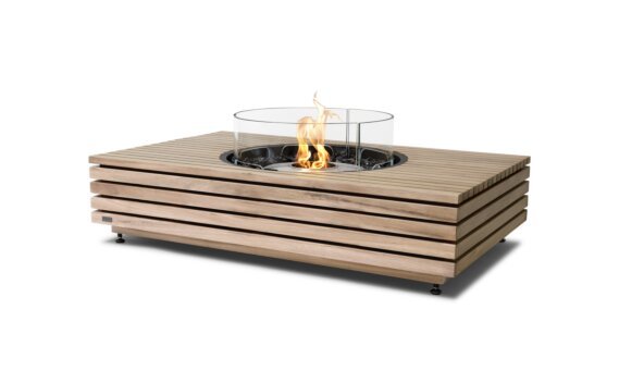Martini 50 Fire Table - Ethanol / Teak / *Optional fire screen / Teak colours may vary by EcoSmart Fire