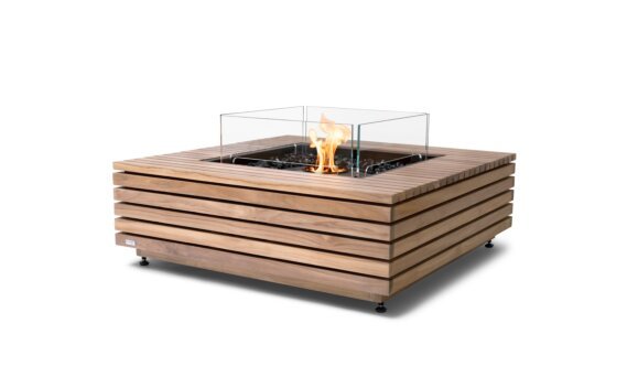 Base 40 Fire Table - Ethanol - Black / Teak / *Optional fire screen / Teak colours may vary by EcoSmart Fire